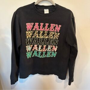 Morgan Wallen Black Sweatshirt with Multicolor Graphic